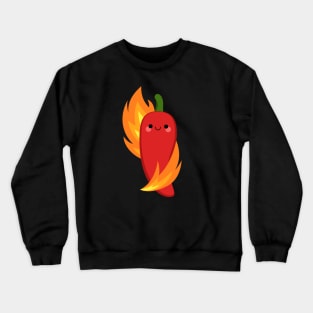 Red chili peppers and fire Crewneck Sweatshirt